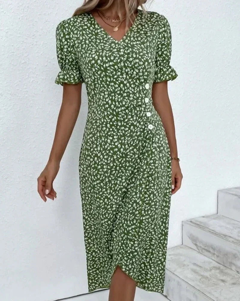 Tine - Vestido De Manga Corta Con Estampado Floral